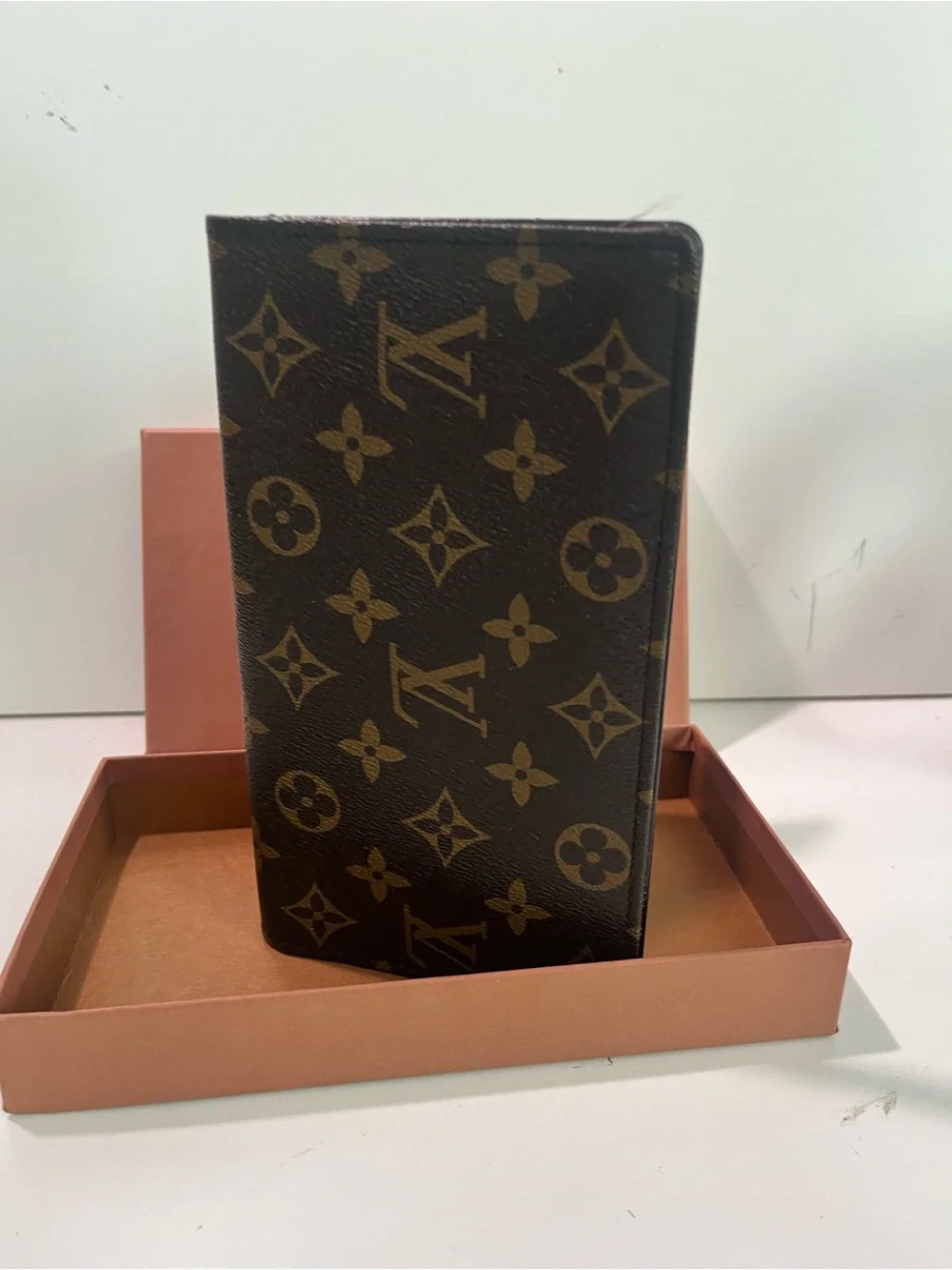 Louis Vuitton Monogram Canvas Folded card Holder in Brown and Gold with Box